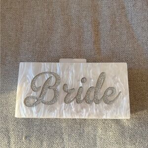 Ivory Bride Clutch with Silver Accents
